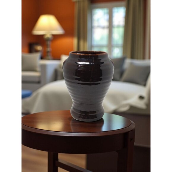 Vintage Brush Studio Earthenware Brown Glazed  Beehive Vase  6.5" H - Picture 4 of 12